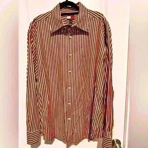 TOMMY HILFIGER MENS CASUAL STRIPED BUTTON DOWN LONG SLEEVE SHIRT
RED WHI SIZE L